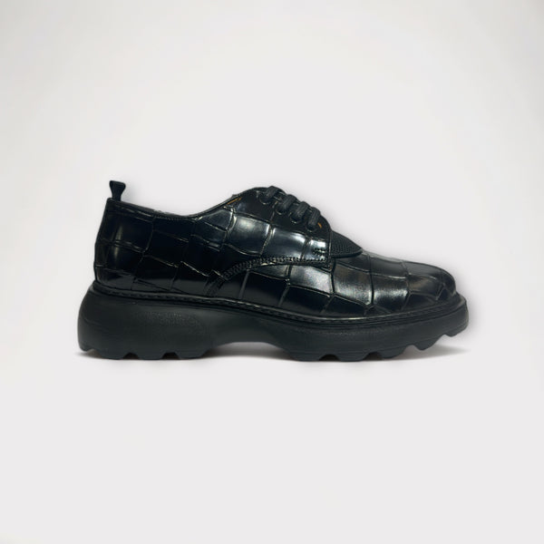 MERAI Croc Pattern Leather Shoes