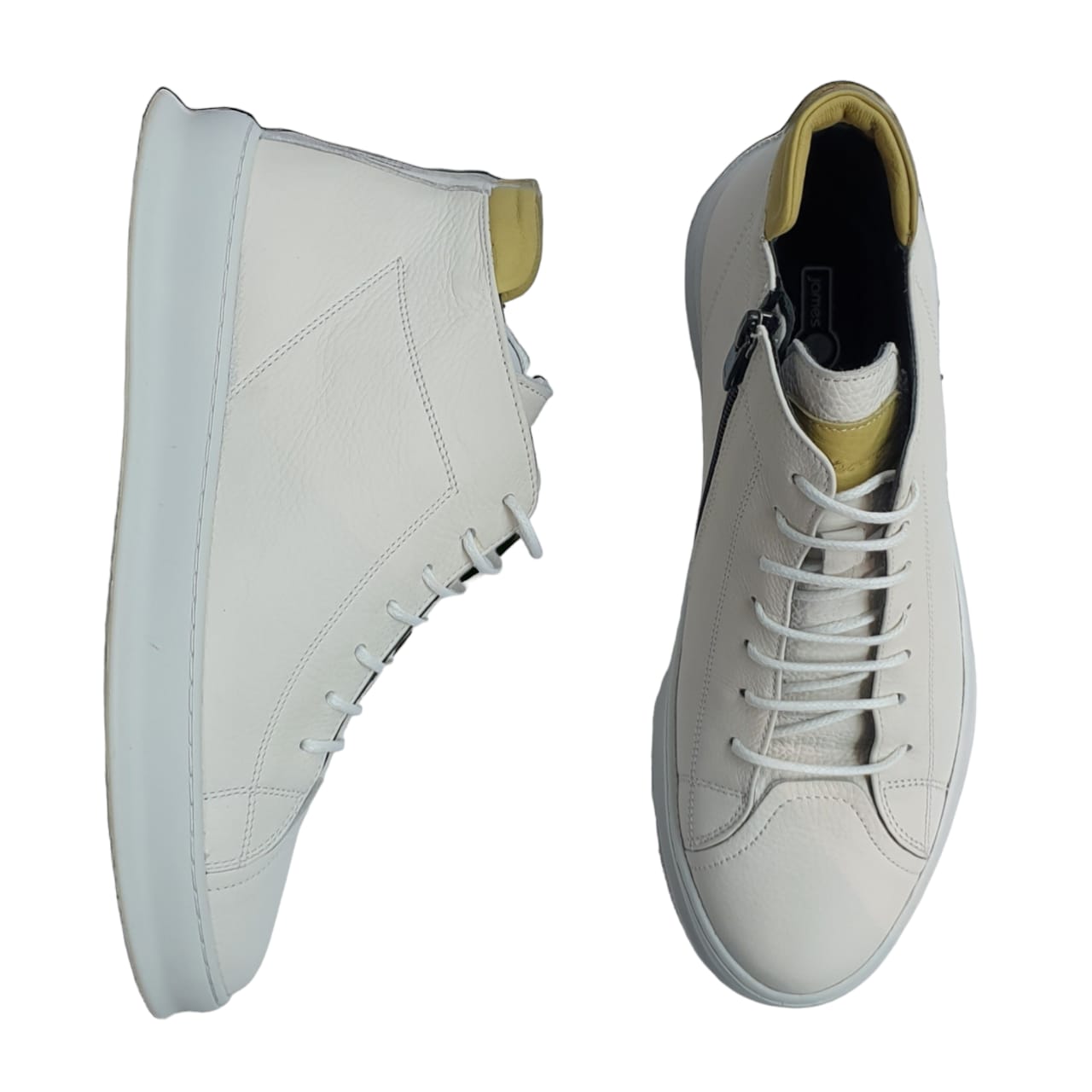 JAMES FRANCO MID TOP SNEAKER - WHITE – ATTITUDE FASHIONS